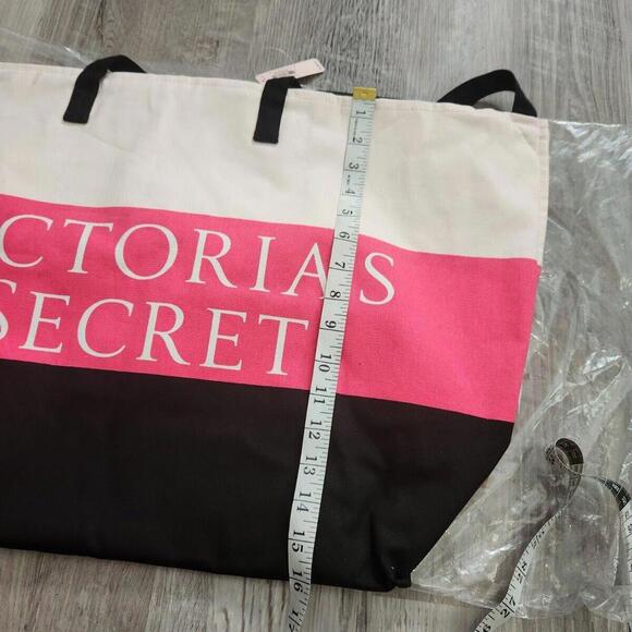 Victoria Secret Tote Bag Extra Large New With Defect Pink Black - Picture 6 of 8